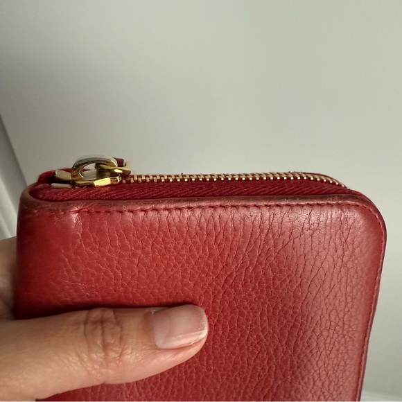 AUTHENTIC Prada Red Leather Zip Around Wallet - Picture 9 of 9